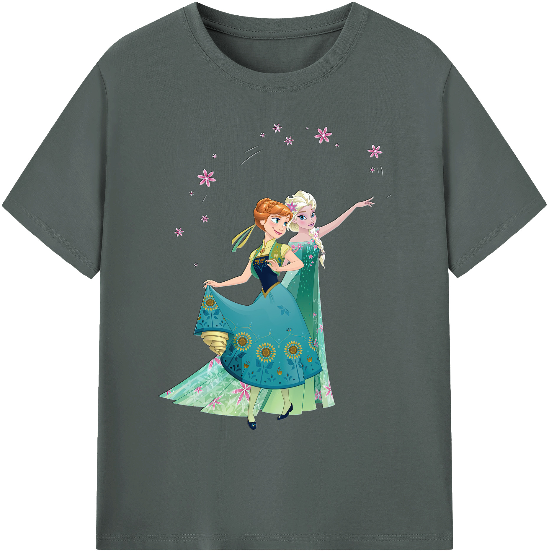 （画像用） アナと雪の女王 アンナ エルサ Frozen Anna Elsa 綿100％ メンズ半袖Tシャツ｜肌触りやわらか＆通気性